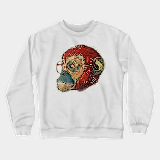 Swinging into Style: The Brainy Monkey! Crewneck Sweatshirt